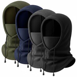 4-Pack Fleece Balaclava Ski Mask Set - Thermal Face Cover for Winter Sports